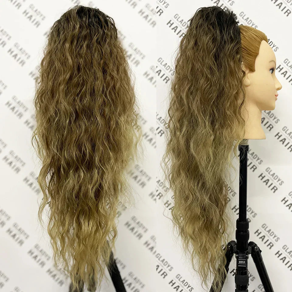 Curly Ponytail Extensions Clip In Synthetic Drawstring Ponytail