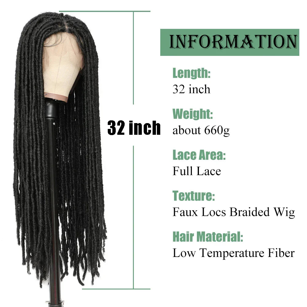 Tress Full Lace Braided Wigs Faux Locs Synthetic