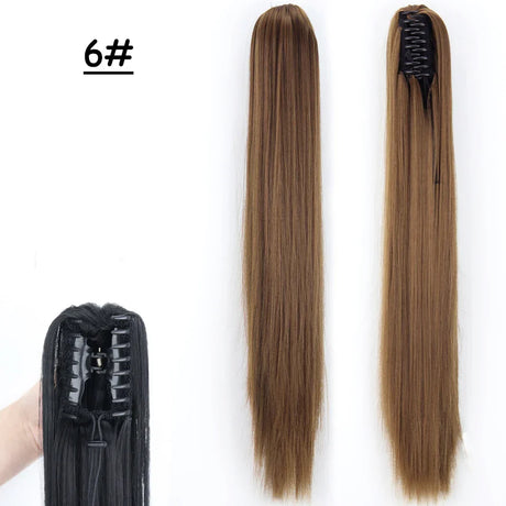 Synthetic Claw Clip On Ponytail Hair Extensions Long