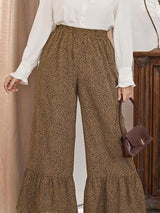 Leopard Printed Pants For Women Office Casual High