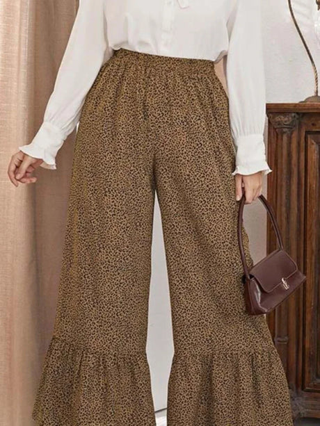 Leopard Printed Pants For Women Office Casual High