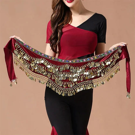 Oriental/Indian Belly Dance Coin Belt Bellydance Hip Scarf