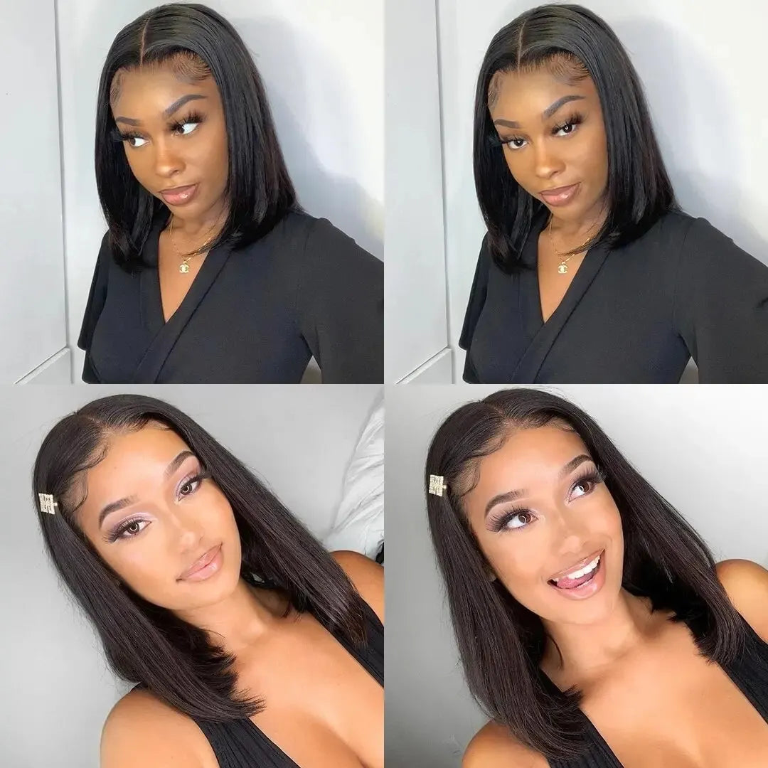 Malaysian Straight Short Bob 13X4 Lace Frontal Wig