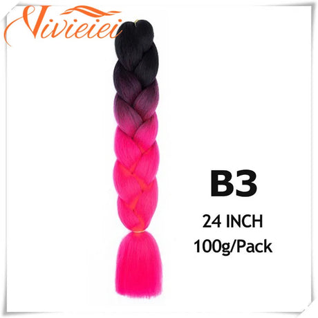 Pink Ombre Jumbo Braids Hair Extensions