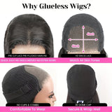 Wear Go Glueless Wig % Density Malaysian Straight