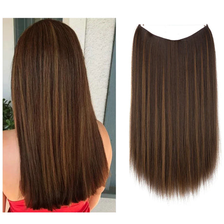 Synthetic Hair Extension No Clip Natural Hair Piece