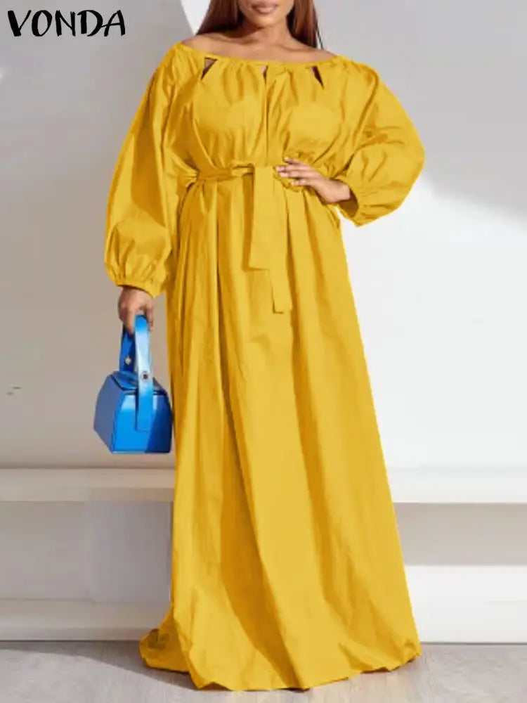 5Xl Vonda Elegant Sexy Off Shoulder Maxi Dress