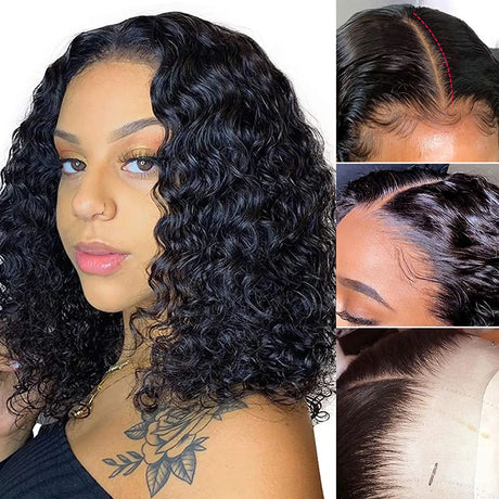 Brazilian Deep Wave Bob Wig X Lace Frontal