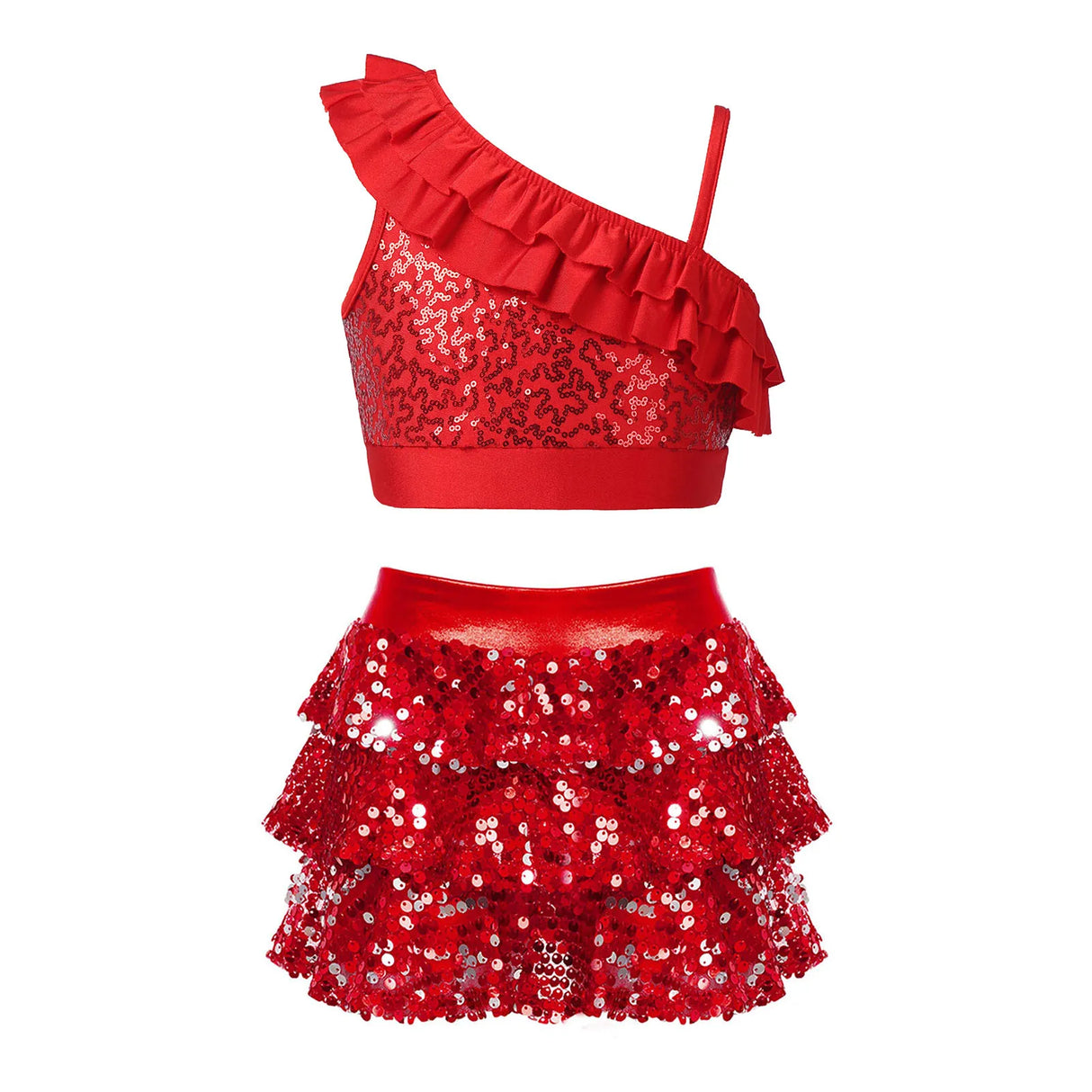 Kids Girls Sequins Hip Hop Dance Sets Ballarina