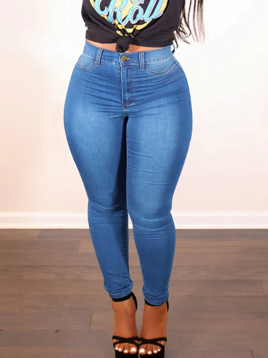 Basic Plus High Waist Stretchy Skinny Jeans