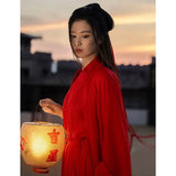 Red Chinese Traditional Hanfu Ladies Ancient Swordsman Cosplay