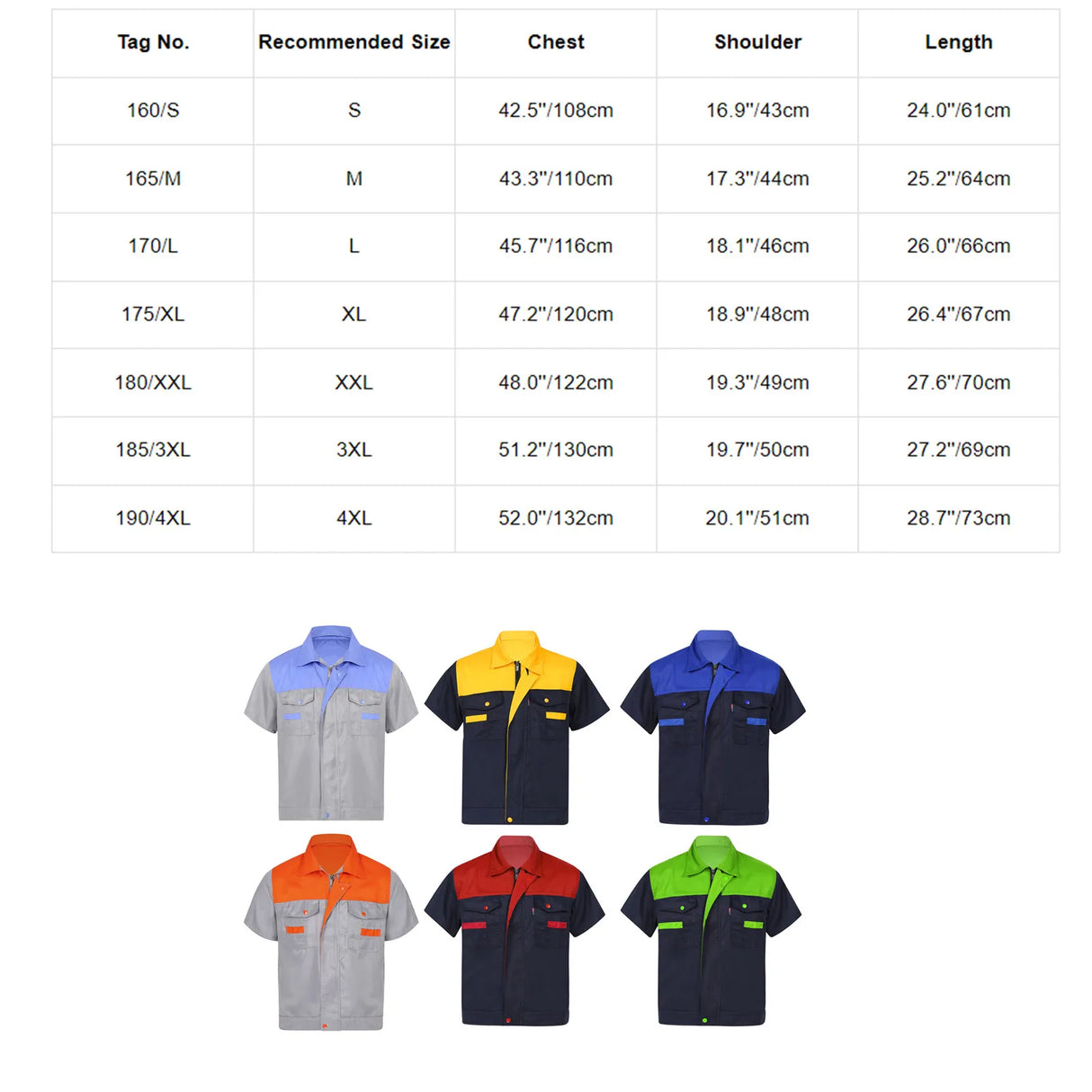 Men Women Short Sleeve Work Coat Workshop Shirts