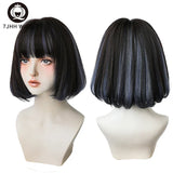 Jhh Wigs Black Short Bob Wig For Girl