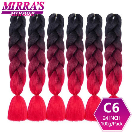 Jumbo Ombre Braids - Black, Brown, Blue, Pink