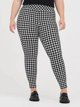 Houndstooth Print Summer Spring Leggings Women High Elastic