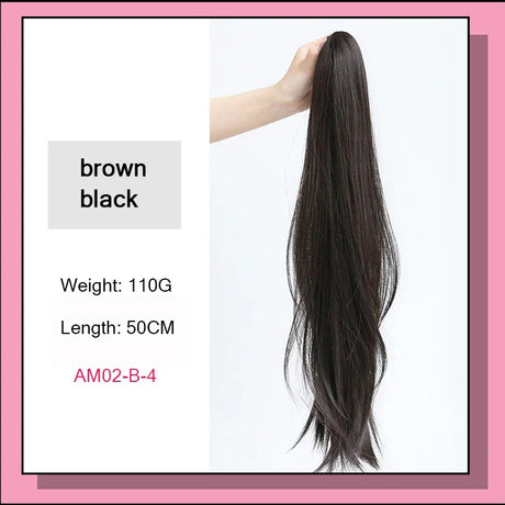 Long Wavy Straight Claw Clip On Ponytail Hair