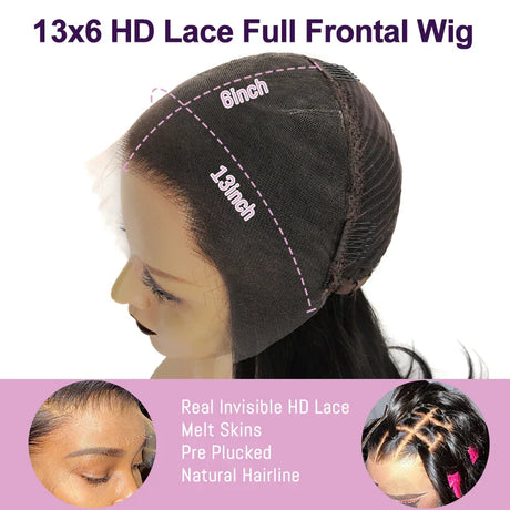 Wow Angel Hd Full Frontal Wigs 36Inch Straight