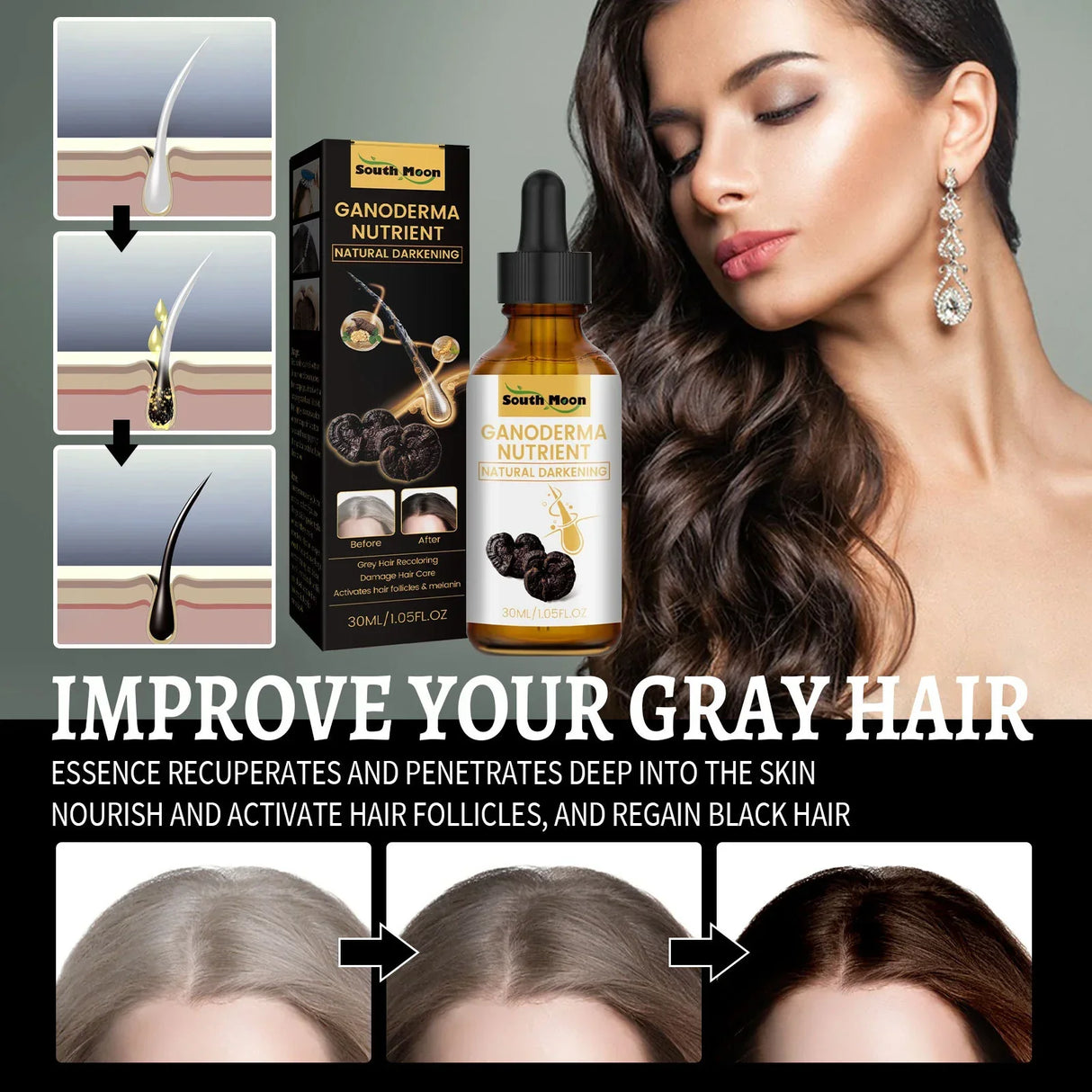 Gray White Hair Treatment Serum White To Black