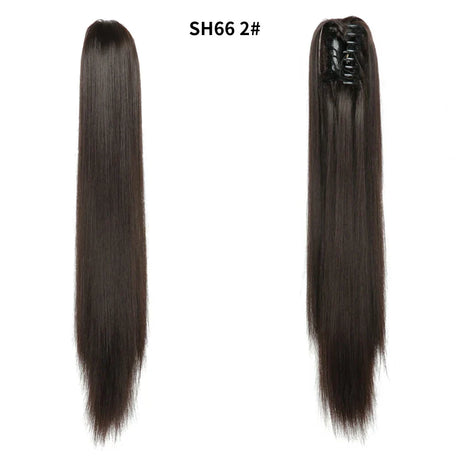 Synthetic Long Wavy Claw Clip On Ponytail Drawstring