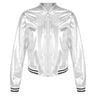 Kids Girls Shiny Baseball Jacket Bolero Disco Blazer