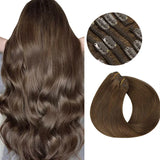 Clip In Human Hair Extensions Straight Natural Light