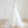 Luxury White Satin Chiffon Strapless Wedding Trailing Dresses