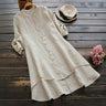 Women' Autumn O-Neck Cotton Linen Baggy T-Shirt Tops