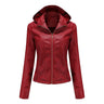 Women'S Moto Biker Zipper Jacket Hooded Faux Fur