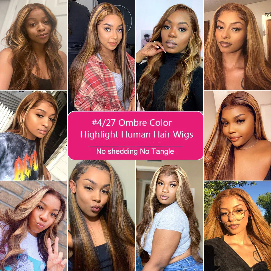 Highlight  Lace Front Wig Highlight Straight