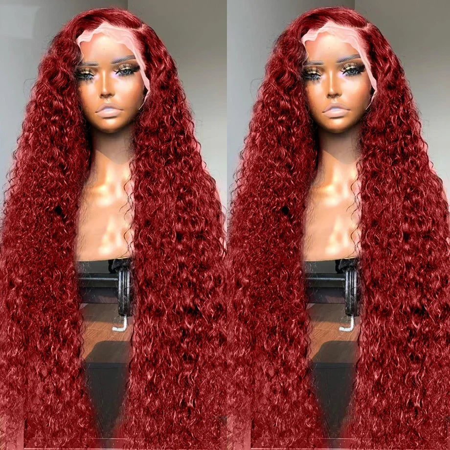 Burgundy Hd Lace Front Wig Human Hair