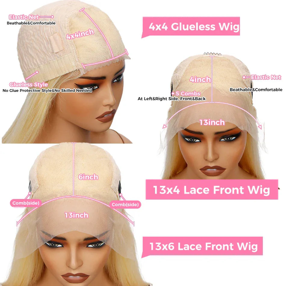 Hd Transparent Blonde Straight X Lace Frontal Wig