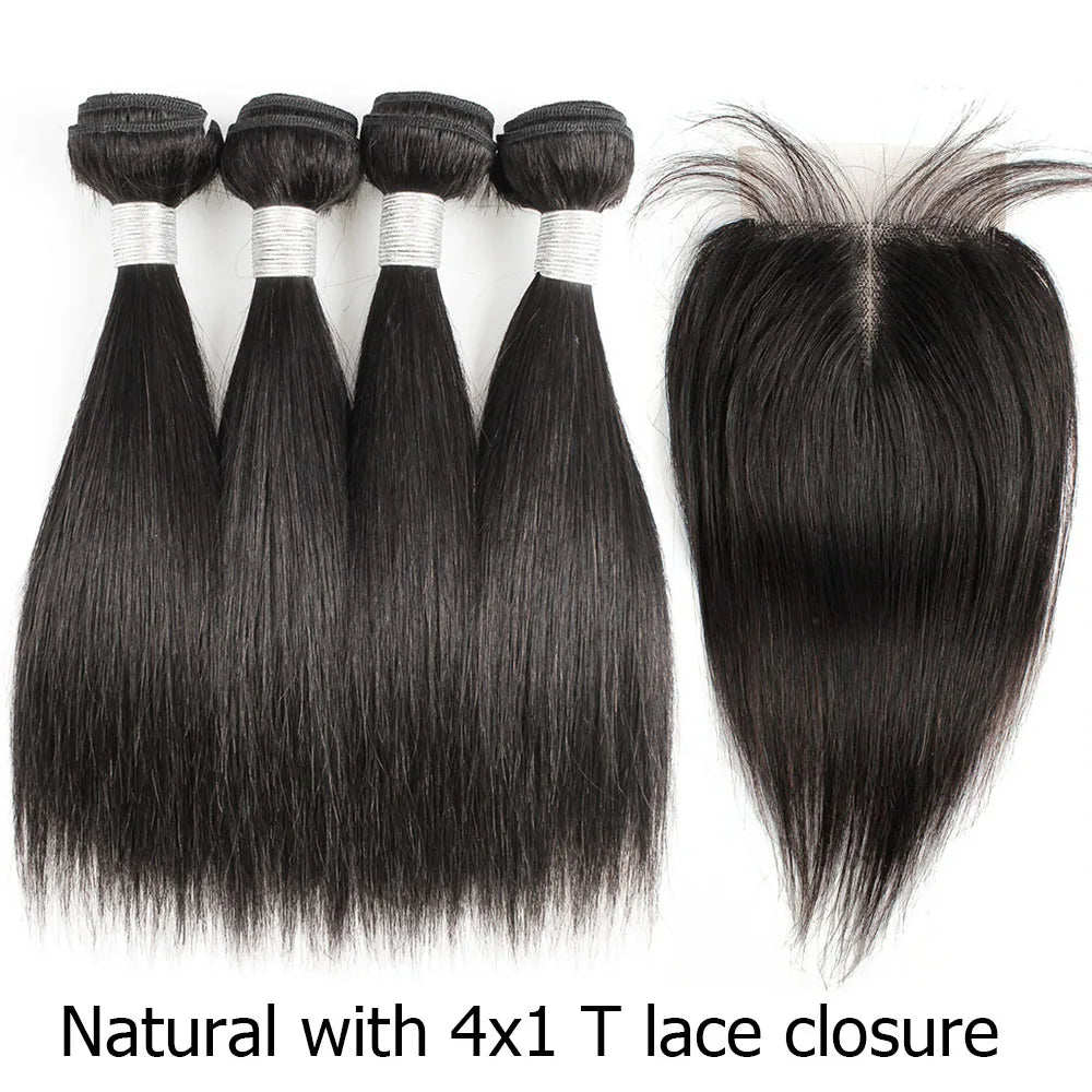 Bundles With Closure Transparent X T Lace