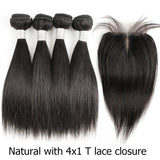 Bundles With Closure Transparent X T Lace