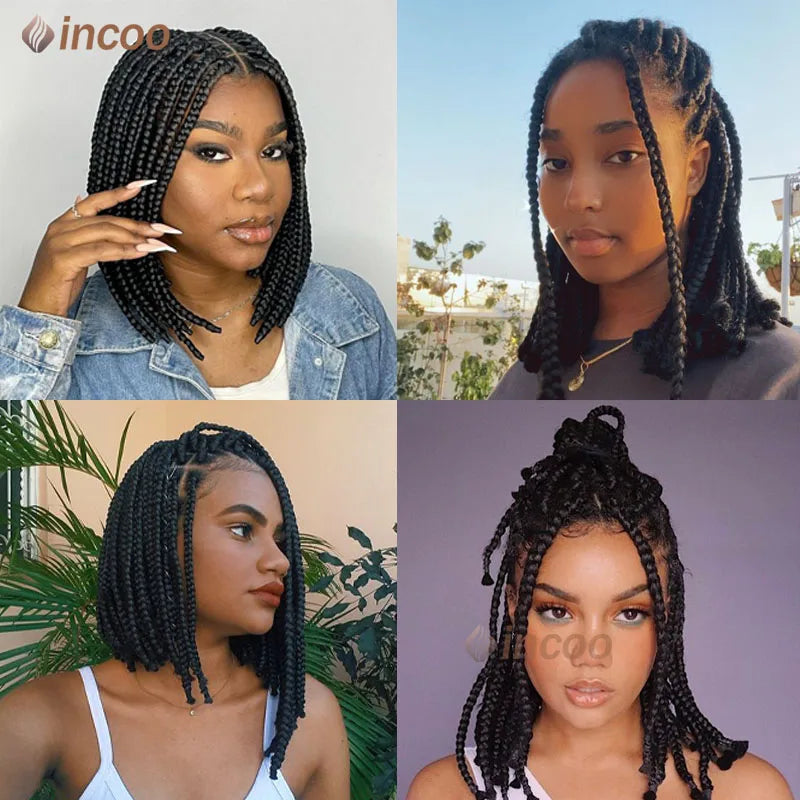 Short Braided Wigs Lace Front Wig Box