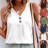 Womens V-Neck Sleeveless Tank Vest Tops Ladies Summer