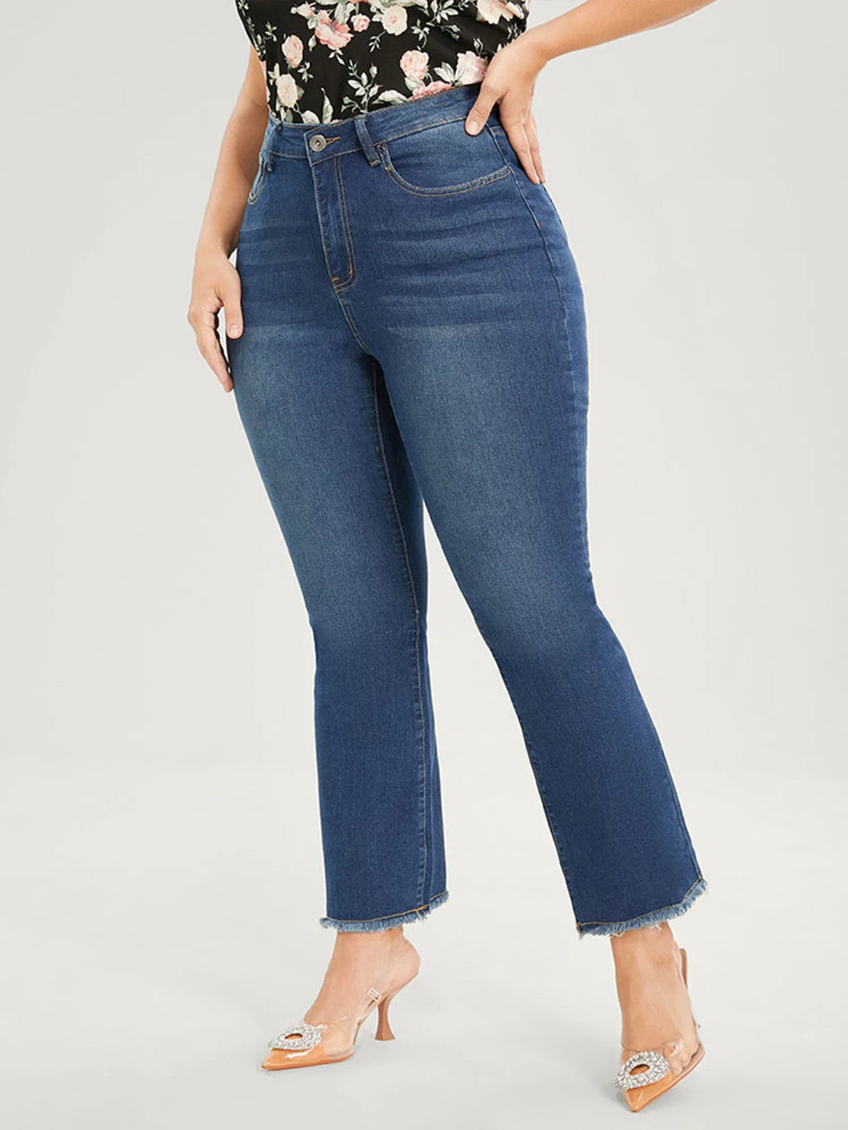 Straight Leg Women' Jeans High Waist Ankle Length