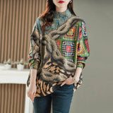 Winter Fashion Knitwear Women Luxury Loose Printed Diamond