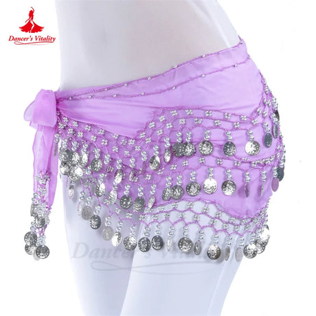 Belly Dance Belt For Women Chiffon Gold Coines