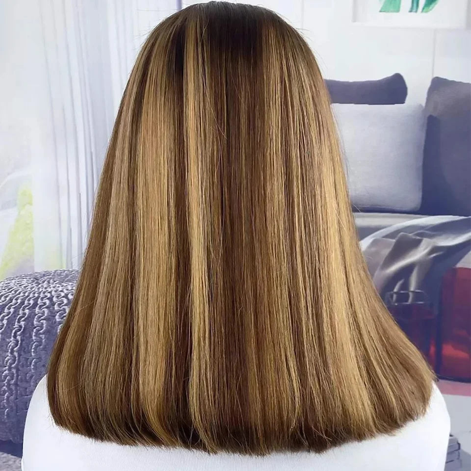 Straight Highlight Lace Front Human Hair 13X4 Lace