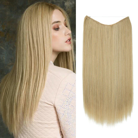 Synthetic Hair Extension No Clip Natural Hair Piece