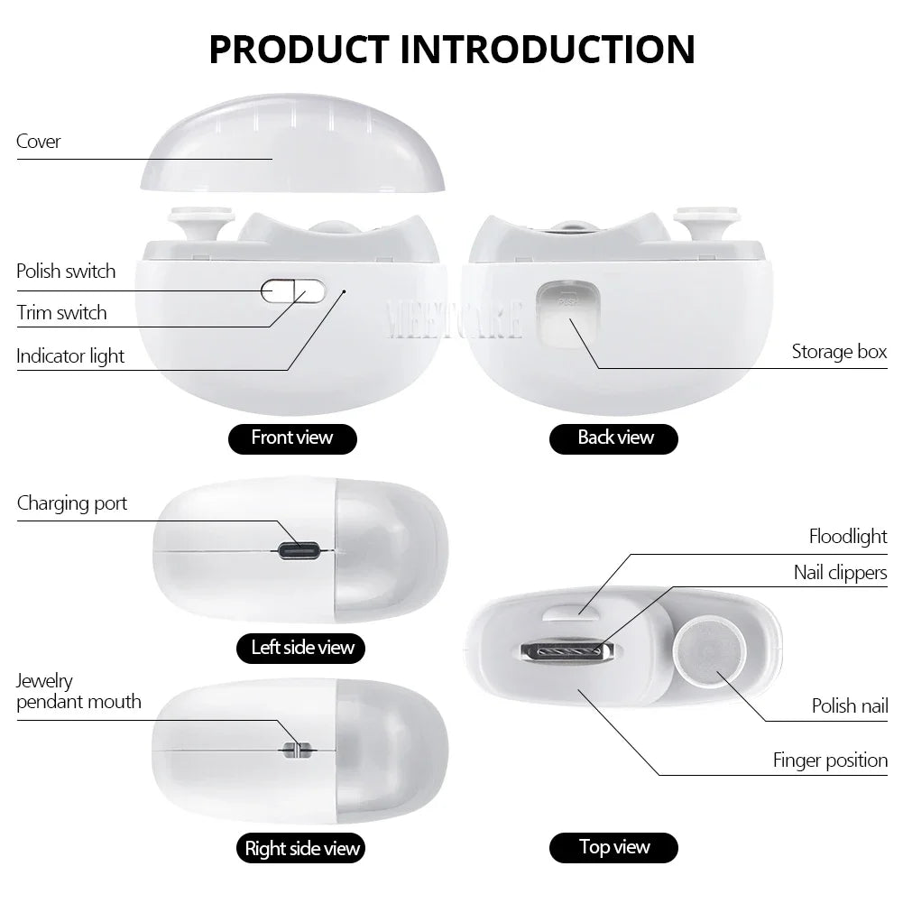 Wireless Nail Clipper In Grinding And Polish Trimmer