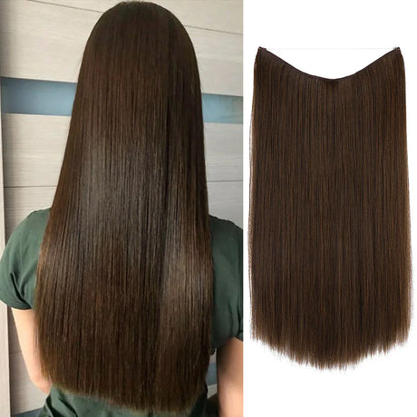 Synthetic Hair Extension No Clip Natural Hair Piece