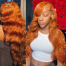 Body Wave Orange Ginger Lace Front Human
