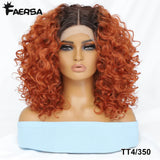 Kinky Curly Synthetic Lace Front Wig Black