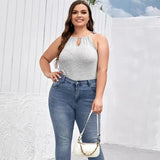 Sexy Hater Neck Summer Casual Top Women Tie