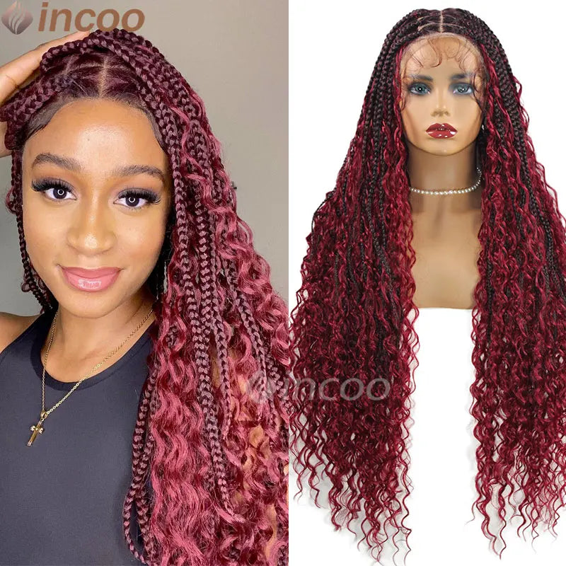 Boho Box Braided Wigs Double Lace Front Goddess