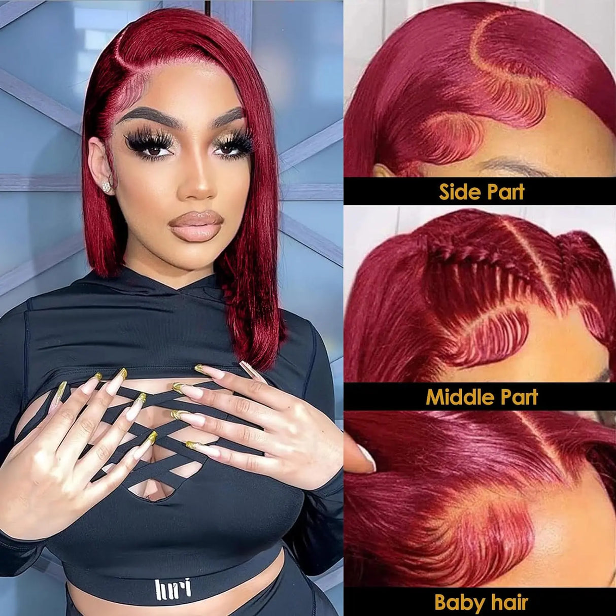 Straight Bob Wigs Lace Front Human Hair