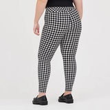 Houndstooth Print Summer Spring Leggings Women High Elastic