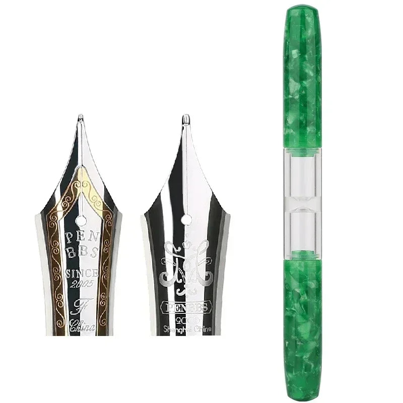 Penbbs Transparent Resin Fountain Pen Double-Nib Ink