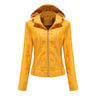 Women'S Moto Biker Zipper Jacket Hooded Faux Fur